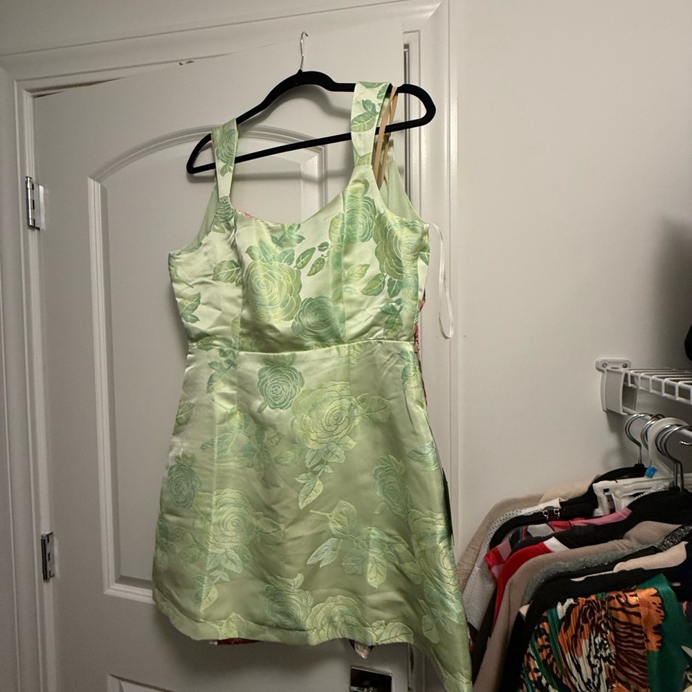 Lulu's Mint Green Floral Dress